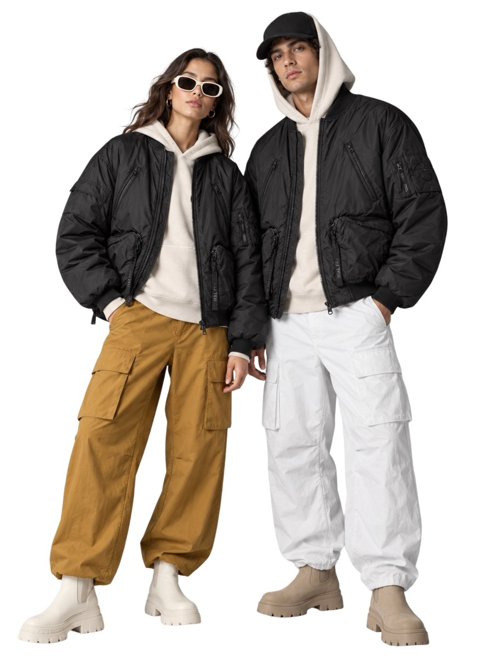 NWT Save The Duck Usher Black Oversized Bomber Jacket Unisex Medium